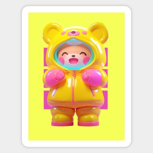 AKBLM - KUMA CANT AWAIT RAINY SEASON うき TO WEAR HIS NEW RAIN BOOTS | KAWAII ANIME 3D MASCOT Sticker